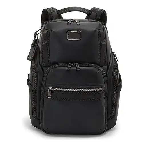 TUMI - Alpha Bravo Search Backpack - Laptop Backpack for Men & Women - Backpack for Work & Travel - 17.0" X 14.0" X 8.3" - Black Leather